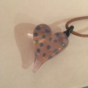 🌻Murano glass hand blown heart pendant